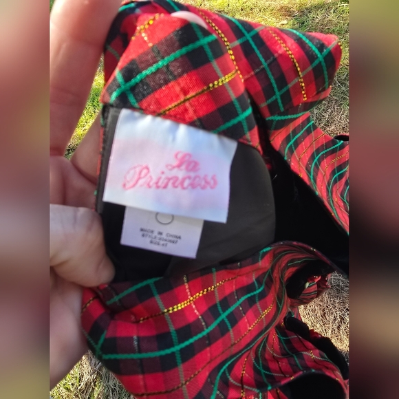 La Princess Red Plaid Girls Dress 3T - Picture 5 of 6